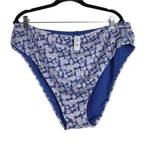 NWOT Sample Andie Swim Women's Blue Floral Bikini Bottoms Size XXL-XXXL 1843